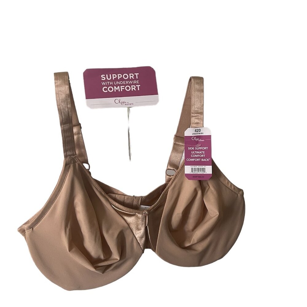 Olga 42 D Beige Underwire Bra NWT